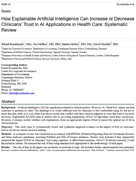 Paper by Rikard Rosenbacke